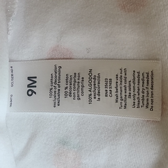 Carter's Peaches Zippered Footie, 9M - Picture 7 of 7